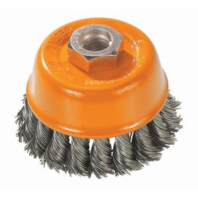 Walter 13F304 Wire Cup Brush .015" Knot-Twist Carbon Steel 3" 5/8-11 Arbor