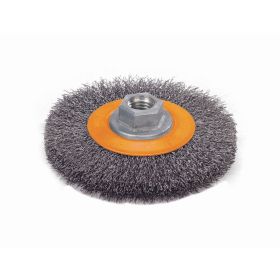 Walter 13J514 Wire Wheel Brush, Stainless Steel Crimped .0118", 5" x 5/8" x 5/8"-11