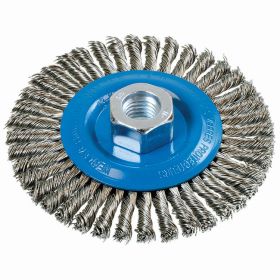 Walter 13K464 Wire Wheel Brush .020" Stringer Bead SS 4-1/2" 5/8-11 Arbor