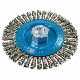 Walter 13K514 Wire Wheel Brush .020" Stringer Bead SS 5" 5/8-11 Arbor