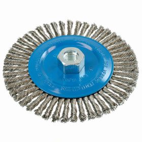 Walter 13K614 Wire Wheel Brush .020" Stringer Bead SS 6" 5/8-11 Arbor