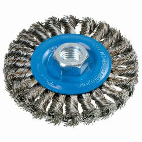 Walter 13L414 Wire Wheel Brush .020" Knot-Twist Stainless Steel 4" 5/8-11