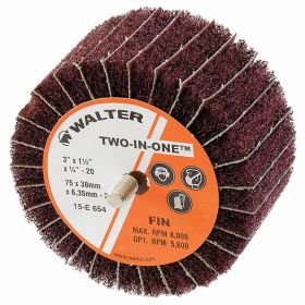 Walter 15E654 Two-In-One Flap Wheel 3" x 1/4-20" Fine Grit