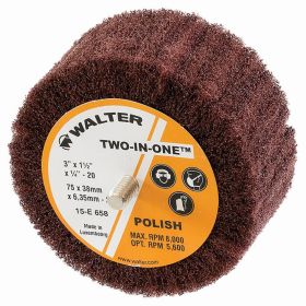 Walter 15E658 Two-In-One Flap Wheel 3" x 1/4-20" Polish Grit