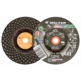 Walter 15L503 Flexcut Flexible Grinding Wheel 5" x 5/8-11" Arbor 36 Grit