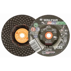 Walter 15L503 Flexcut Flexible Grinding Wheel 5" x 5/8-11" Arbor 36 Grit