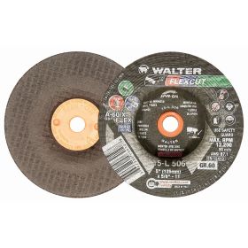 Walter 15L506 Flexcut Flexible Grinding Wheel 5" x 5/8-11" Arbor 60 Grit