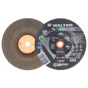 Walter 15L863 Flexcut Mill Scale Flexible Grinding Wheel 6" x 5/8-11" 36 Grit