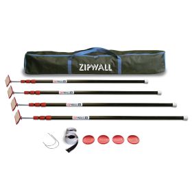 Zipwall ZP4 10' Stainless Steel Spring-Loaded Poles, 4PK