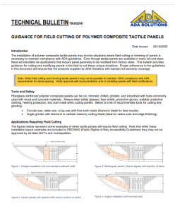 Guidance for Field Cutting of Polymer Composite Tactile Panels